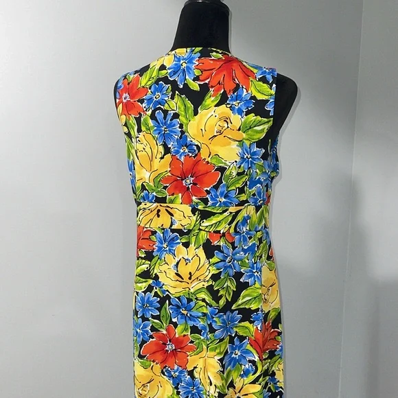 Rafaella women’s size large floral pattern maxi dress with side slits stretchy - Picture 8 of 16